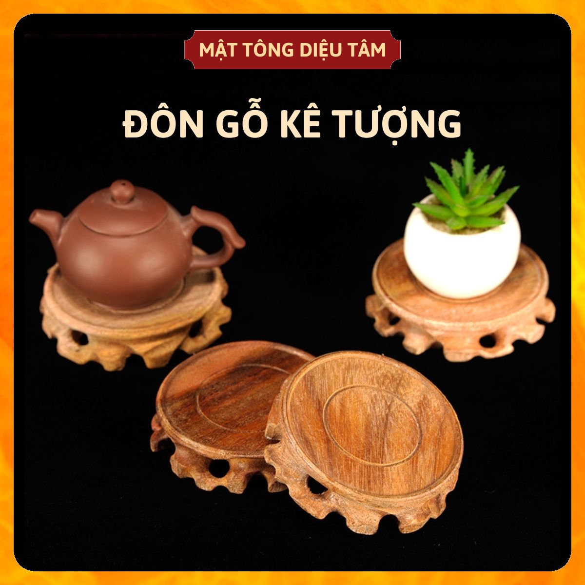 Đôn gỗ đế gỗ thờ cúng , lư xông trầm ,đặt tượng thờ, chậu cây, vật phẩm phong thủy