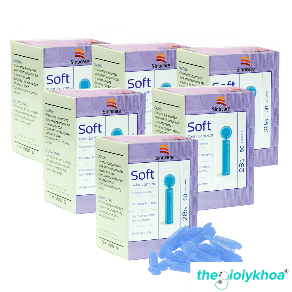 100 Kim lấy máu thử đường huyết, tiểu đường Sinocare Safe Accu chính hãng, đảm bảo an toàn, chính xác, sử dụng cho máy thử đường huyết - Guty Home Thegioiykhoa