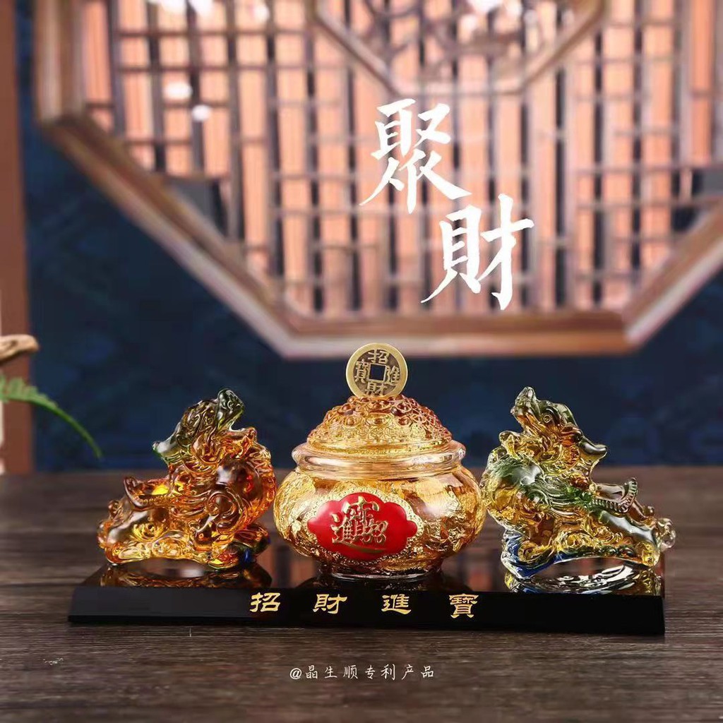 Phong thủy tỳ hưu tài lộc kì lân vật phẩm phong thủy túi vàng lá thần tài - phật giáo tường thuận