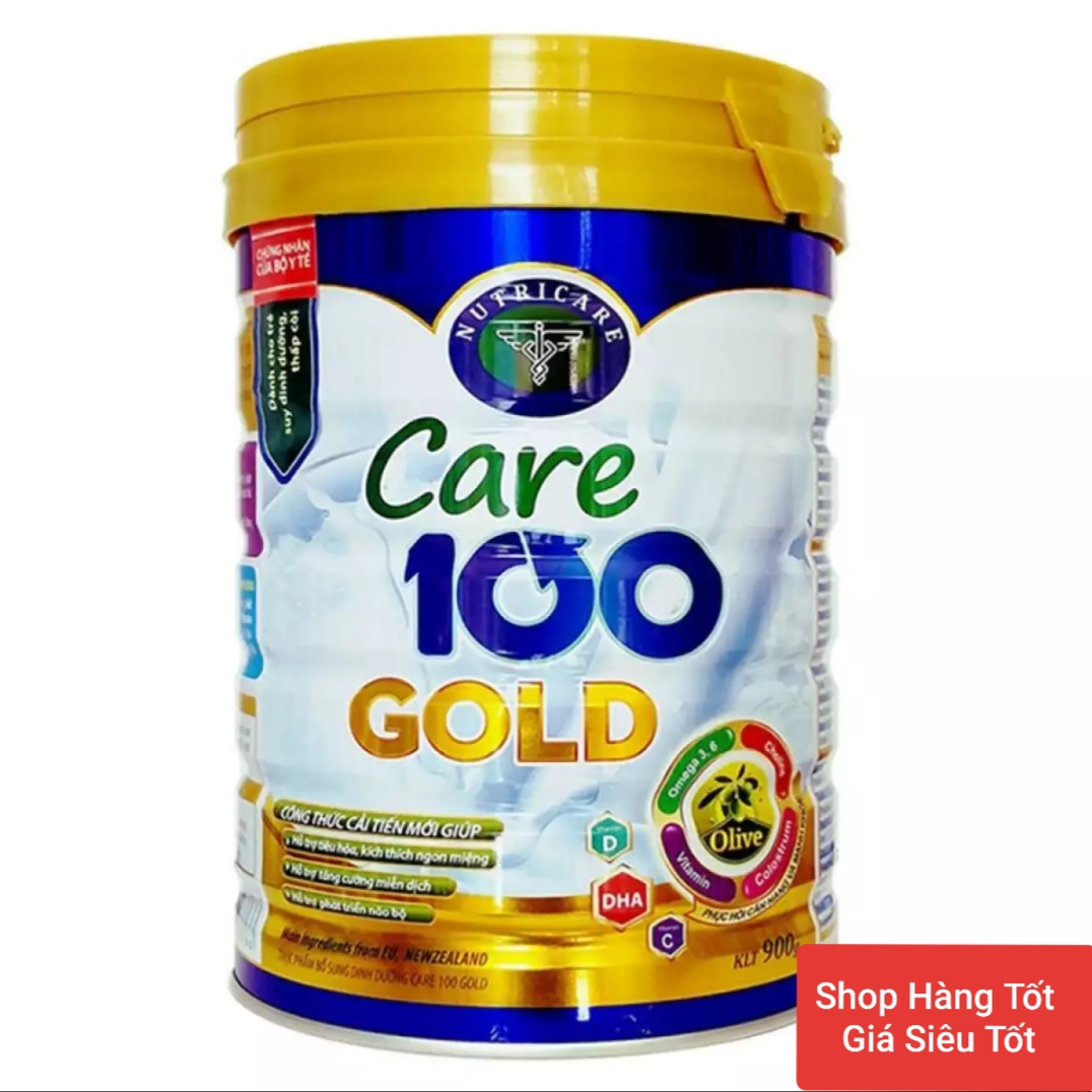 Sữa bột dinh dưỡng care 100 gold 900g