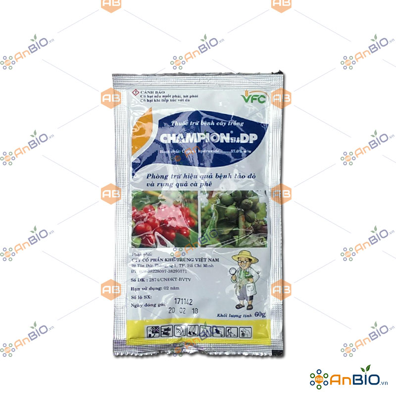 Thuốc trừ bệnh cây champion 57.6 dp gói 60g chuyên dụng cho cà phê - b2.1026
