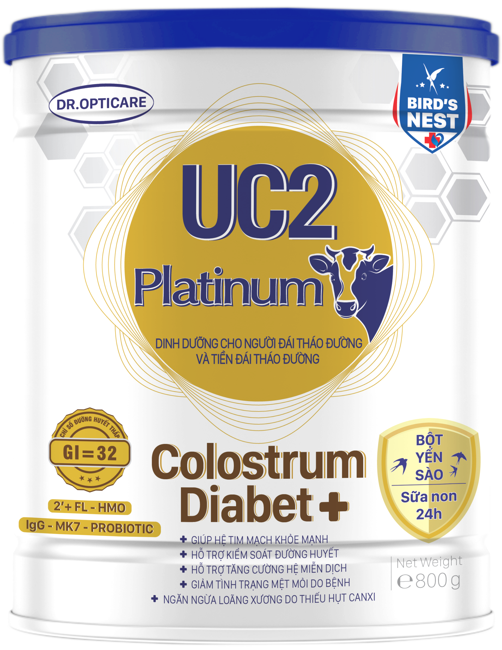 [HCM]Sữa bột UC2 Platinum Colostrum Diabet+ 800g (dinh dưỡng cho người tiểu đường) - FreeShip Max - LOHAMART