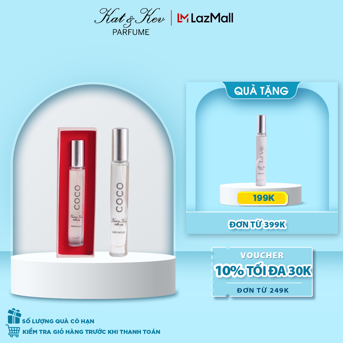 Nước hoa nữ chính hãng, chiết xuất tự nhiên,lưu hương 24h hương thơm quyến rũ, gợi cảm và bí ẩn 12ml- Kat&Kev Coco Vaporisateur Natural Spray