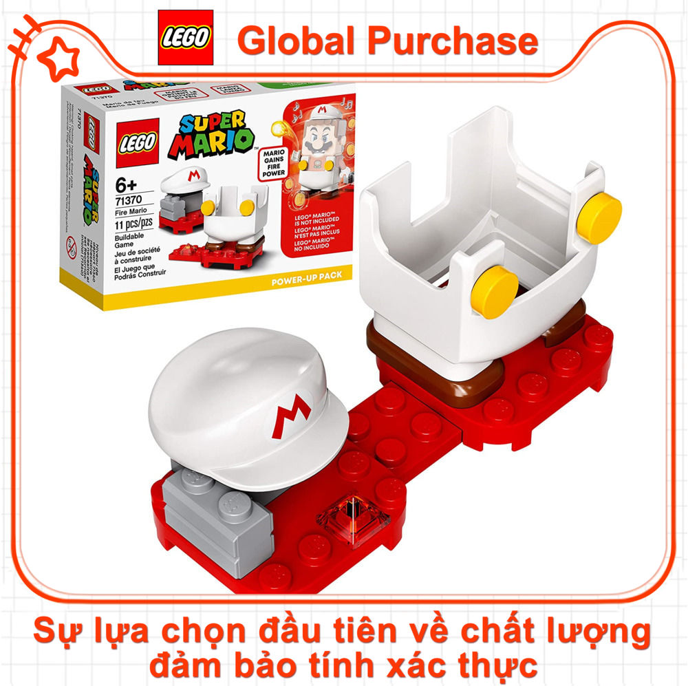 Hộp hoàn hảo LEGO Super Mario Fire Mario Enhancer Pack 71370; Trẻ em sáng tạo sử dụng khóa học nhập môn Mario Bộ đồ chơi để cung cấp sức mạnh cho búp bê Mario trong cuộc phiêu lưu