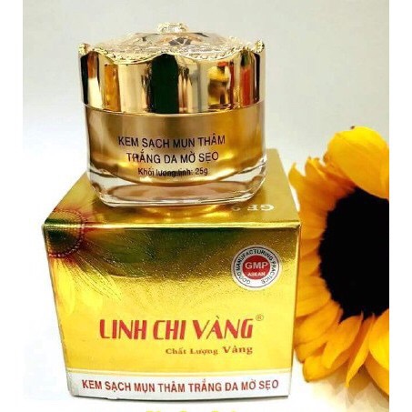 [HCM]KEM SẠCH MỤN THÂM TRẮNG DA MỜ SẸO LINH CHI VÀNG 25G