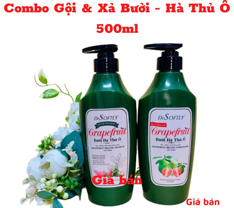 Dầu gội thảo dược bưởi & hà thủ ô của dr softly 500ml