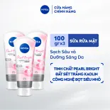 Bộ 3 Sữa Rửa Mặt NIVEA Pearl Bright Ngọc Trai Đất Sét Dưỡng Trắng (100 g) - 81273x3