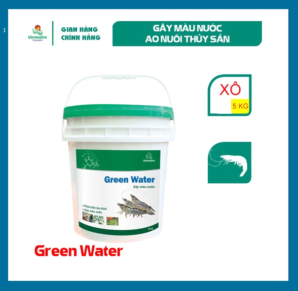 "Hoàn tiền đến 10%" Vemedim GREEN WATER Bổ sung khoáng, gây màu nước ao nuôi tôm, xô tròn 5kg