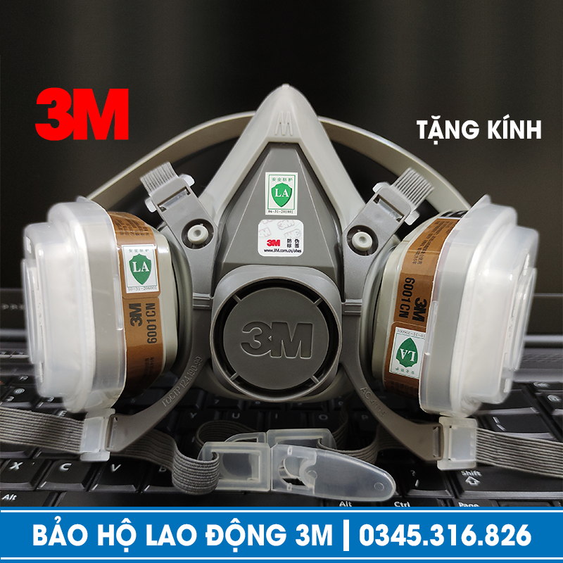 Mặt nạ phòng độc 3M 6200 (phun thuốc sâu, phun sơn, chống khói độc, bụi mịn, hóa chất)