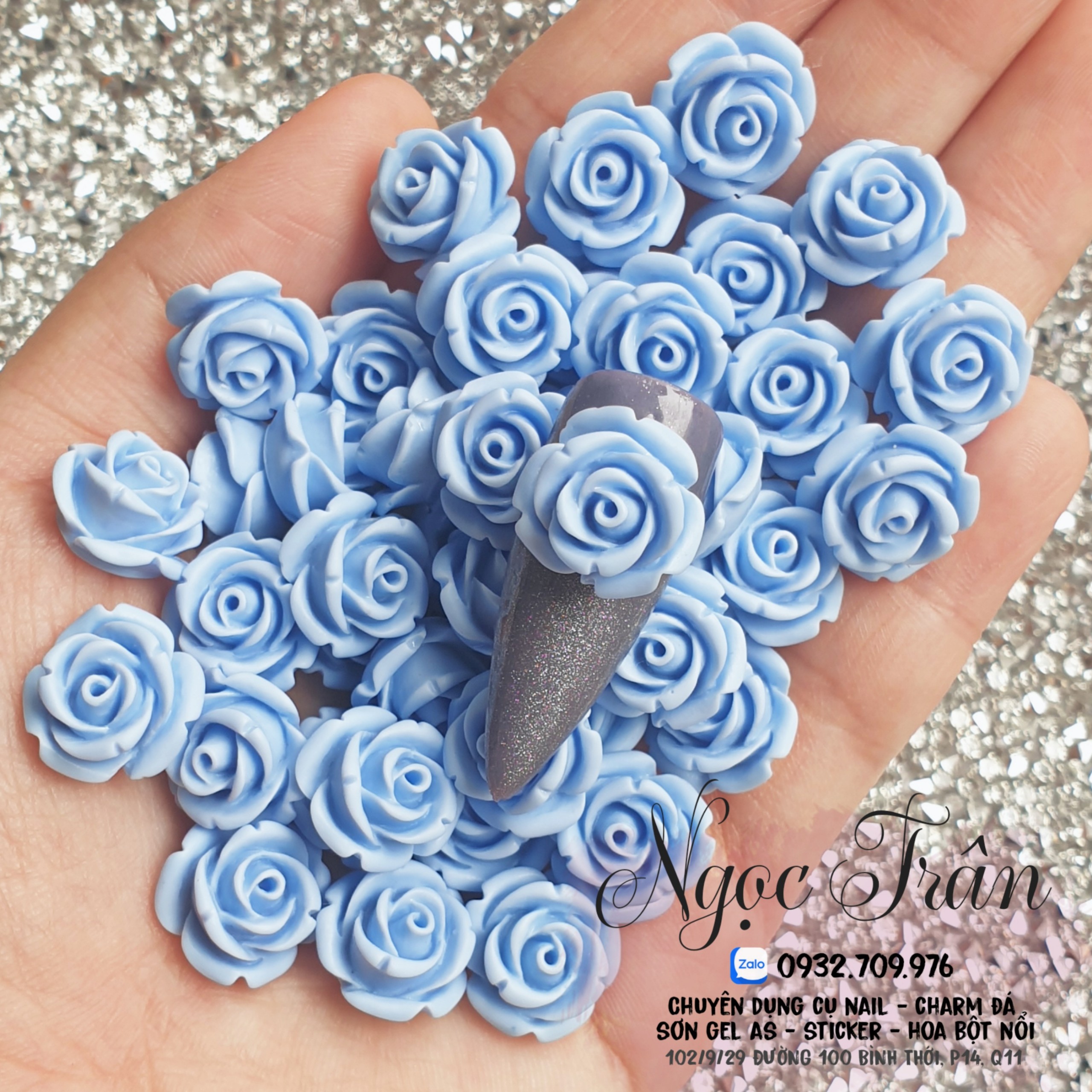 Hoa Hồng 5D | Màu Pastel | Trang Trí Móng Tay HZ02