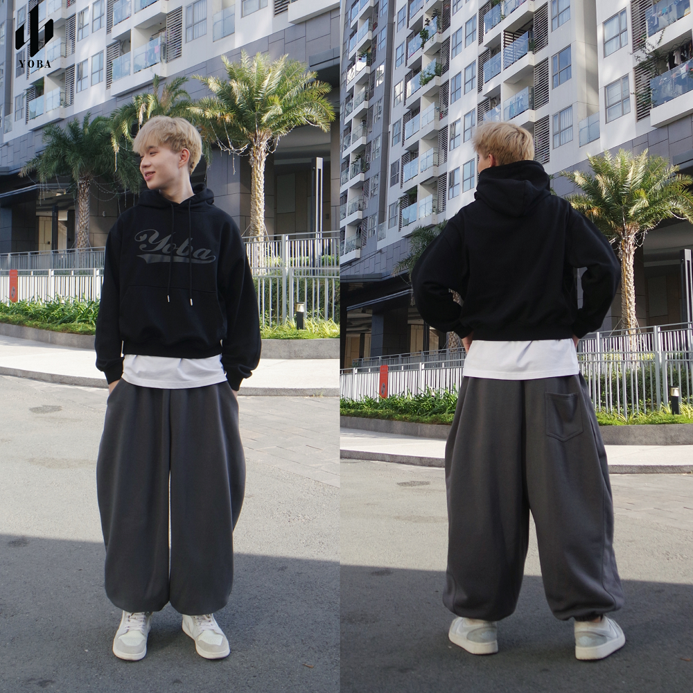 Quần Nỉ Ống Siêu Rộng YOBA - Sweatpants YOBA ,Form Balloon Nam Nữ Có Big Size (40kg-130kg)-9 Màu, Unisex, Lưng Thun, Dancer, Sport, Tập Gym, Toji pants,  kaisen pants, Trang Phục, Quan jogger