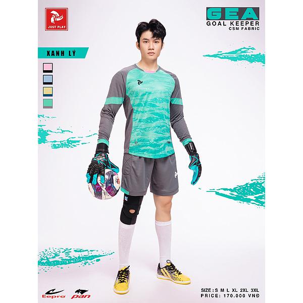 Quần áo thủ môn tay dài bộ đồ đá banh có mút đệm tay và đệm đùi bảo vệ Just Play JP GEA - Dungcusport