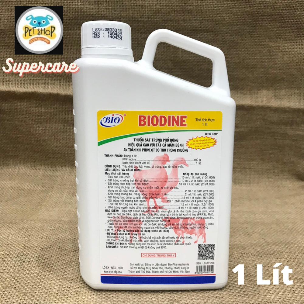 Biodine 1000ml sát trùng chuồng trại, dụng cụ, vết thương & nguồn nước
