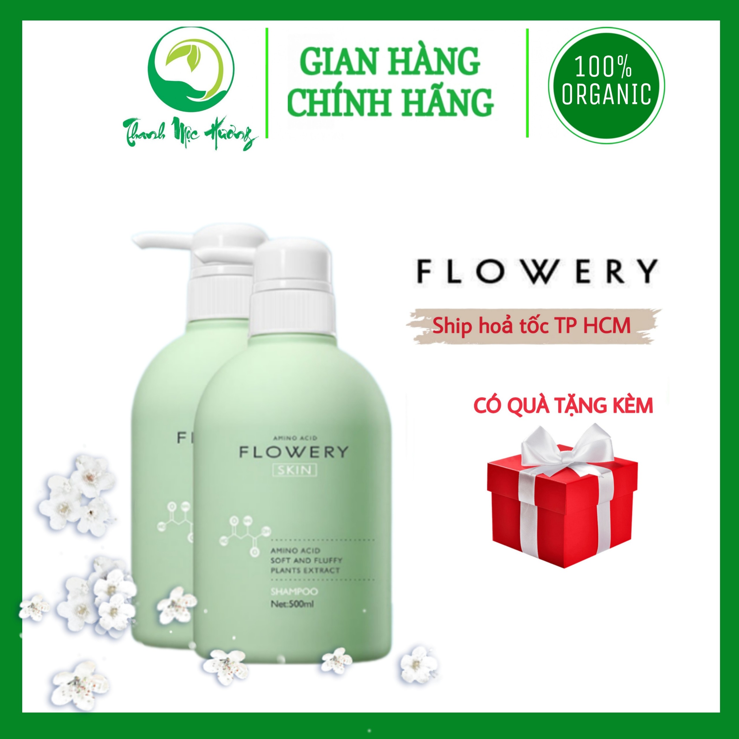 [COMBO 2 CHAI] Dầu gội và Dầu xả nước hoa muối biển Flowery 500ml