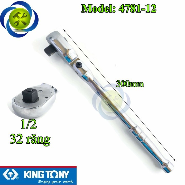 Cần siết tự động lắc léo 1/2 kingtony 4781-12 dài 300mm 32 răng