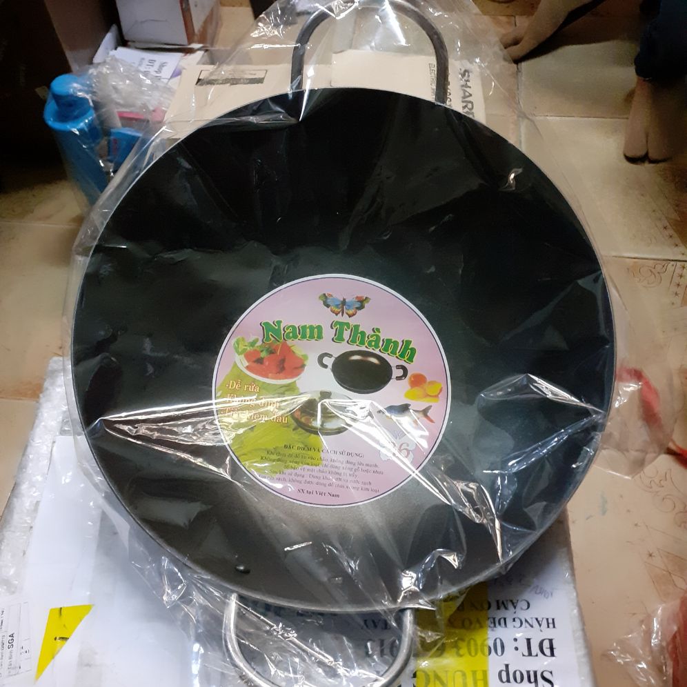 Chảo 2 quai nam thành 38cm