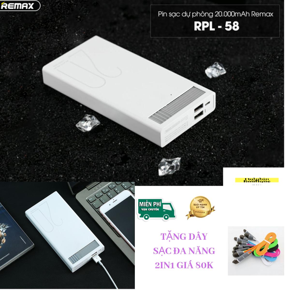 Pin sạc dự phòng thiết kế sang trọng Remax 20000mAh, sac du phong remax 20000 mah