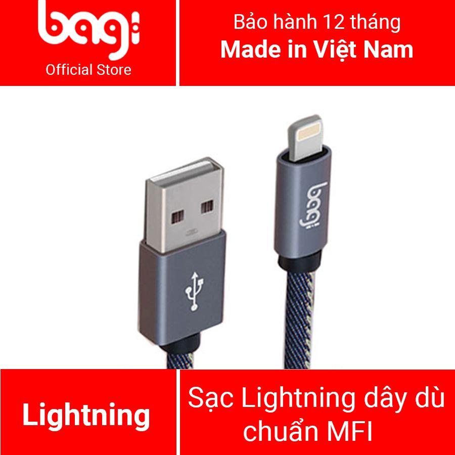 Cáp Sạc Lightning Bagi Bọc Da Tiêu Chuẩn MFI