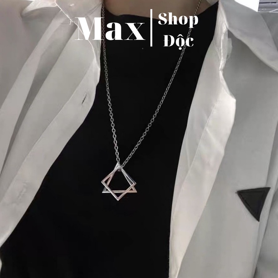 Dây Chuyền Vòng Cổ nam nữ Doe68 Titan Cao Cấp Không Gỉ Nam Nữ Mặt Tam Giác Vuông Cá Tính Maxshopdoc