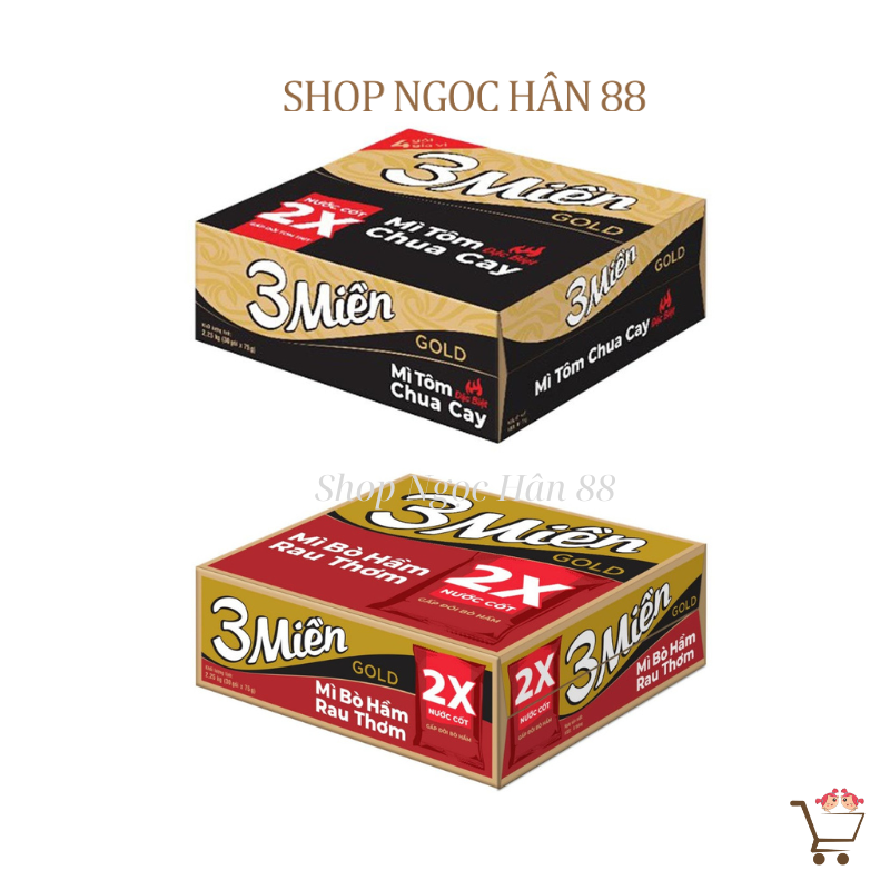 [Chính Hãng] Mì Ba Miền Gold thùng 30gói x 75g
