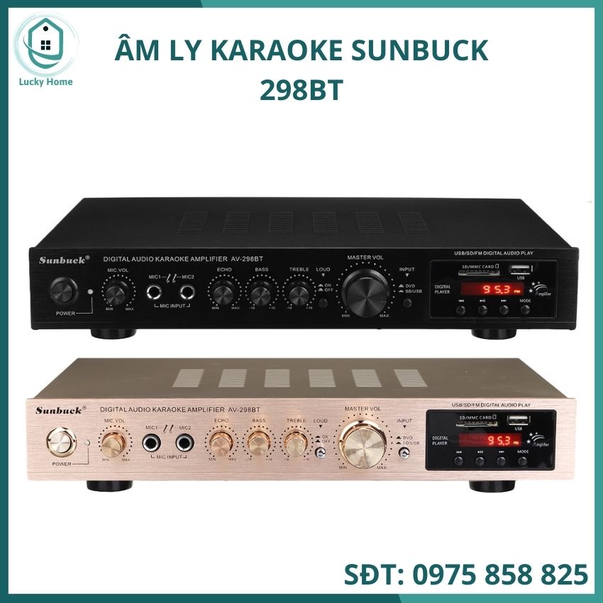 Âm ly Sunbuck 298BT, âm ly karaoke buetooth gia đình, amply công suất lớn, amply 5.1