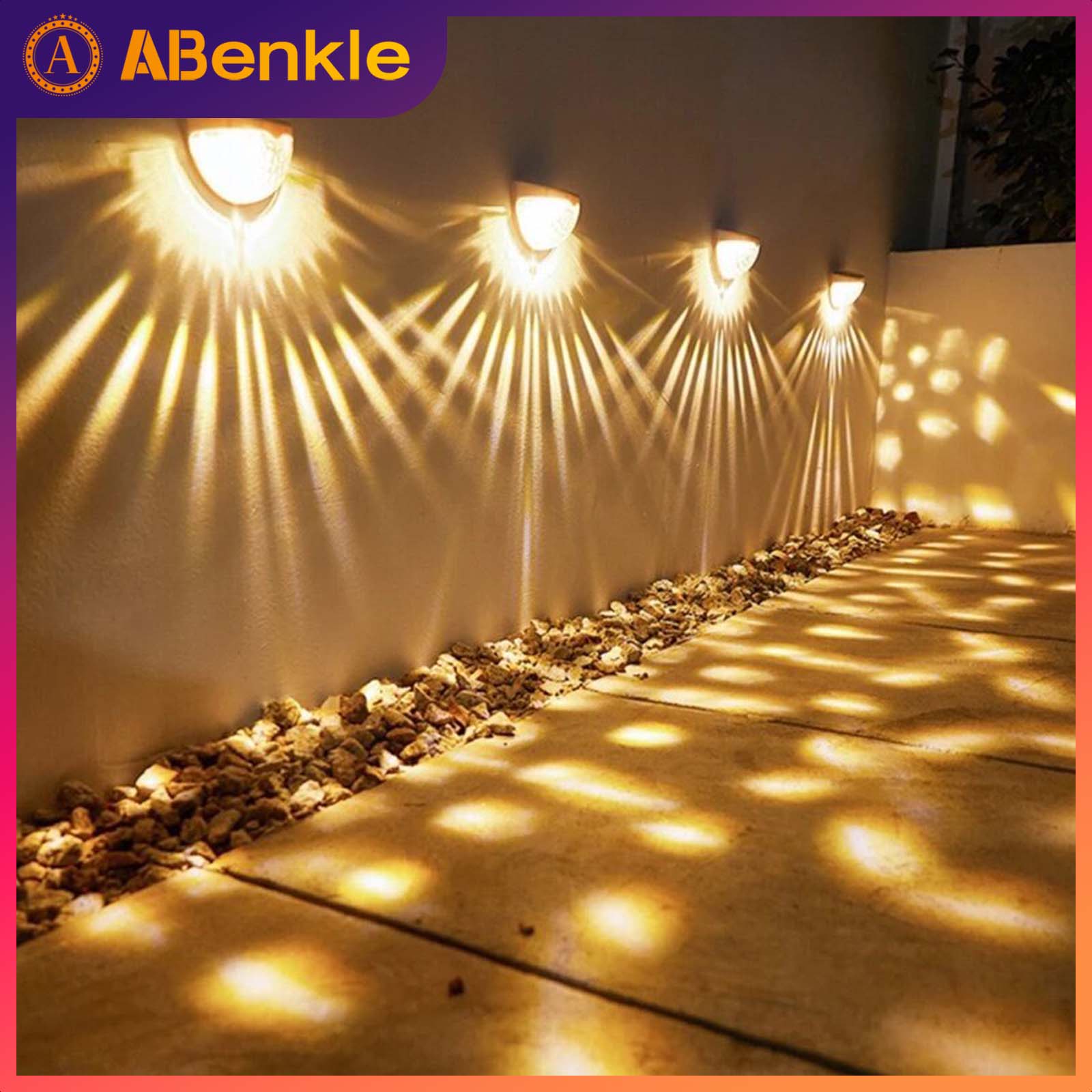 Đèn sân vườn năng lượng mặt trời / Đèn ngủ trang trí ngoài trời không thấm nước / Đèn hàng rào Cảnh quan Bước đèn LED