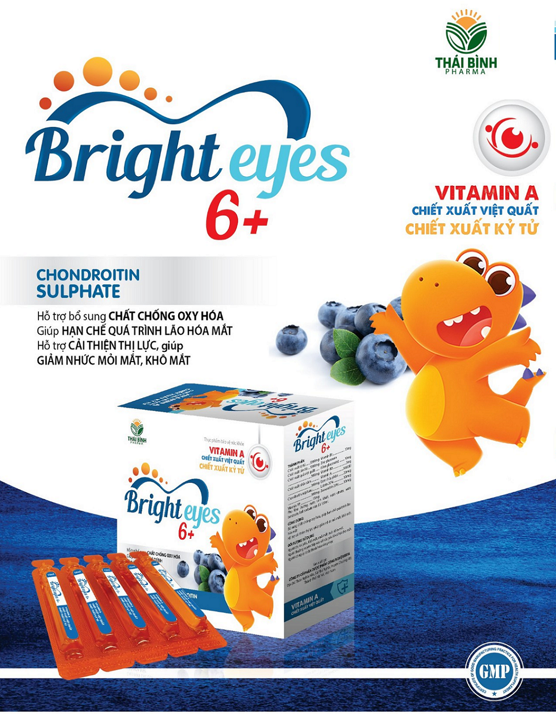 Siro Uống Sáng Mắt Bright Eyes 6+ Bổ Sung Vitamin A Và Các Chất Cần Thiết Giúp Trẻ Có Đôi Mắt Sáng Khỏe - Giảm Mỏi Mắt, Khô Mắt, Mờ Mắt – Hạn Chế Cận Thị - Khỏi Lo Các Bệnh Về Mắt - Hộp 20 Ống