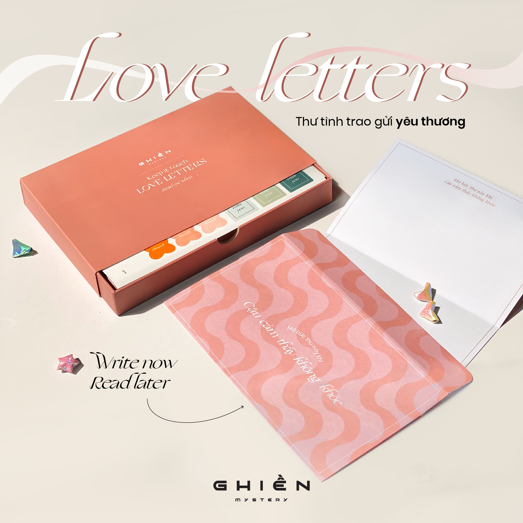 Bức thư tình "LOVE LETTERS"- Bộ thư trao gửi yêu thương dành tặng người yêu, 20 chủ đề gắn kết tình cảm đôi lứa l Ghiền Mystery