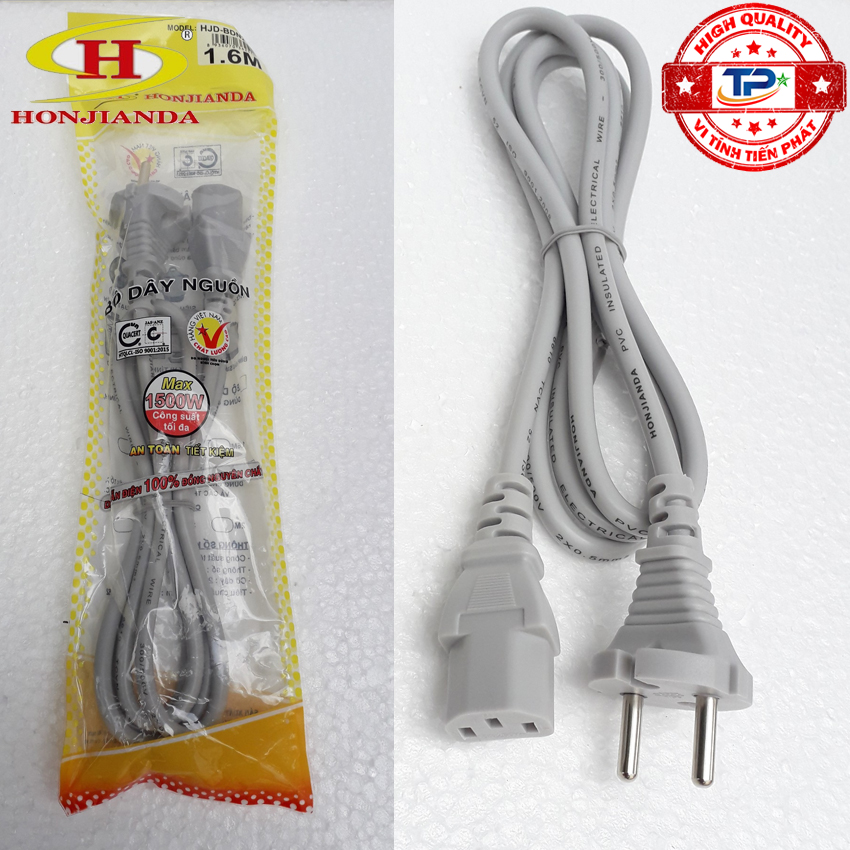 Dây điện nguồn PC Máy tính Laptop Nồi Cơm Điện Máy In Honjianda HJD-BDN216B dài 1.6m - dùng cho các thiết bị điện , điện tử .... Hàng Xịn