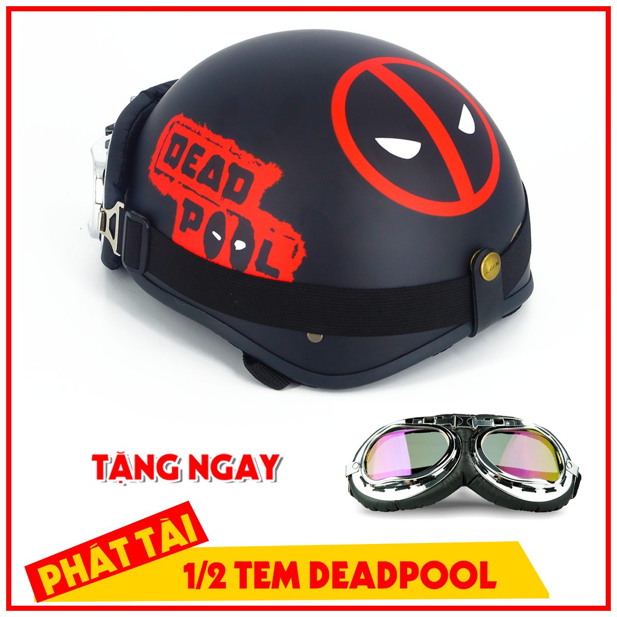 Nón PGK 1/2 Đầu DEADPOOL Tặng kính Phi Công,Sản Phẩm Chất Lượng, Gian Hàng Uy Tín, Giá Cả Cực Tốt, Mua Ngay.