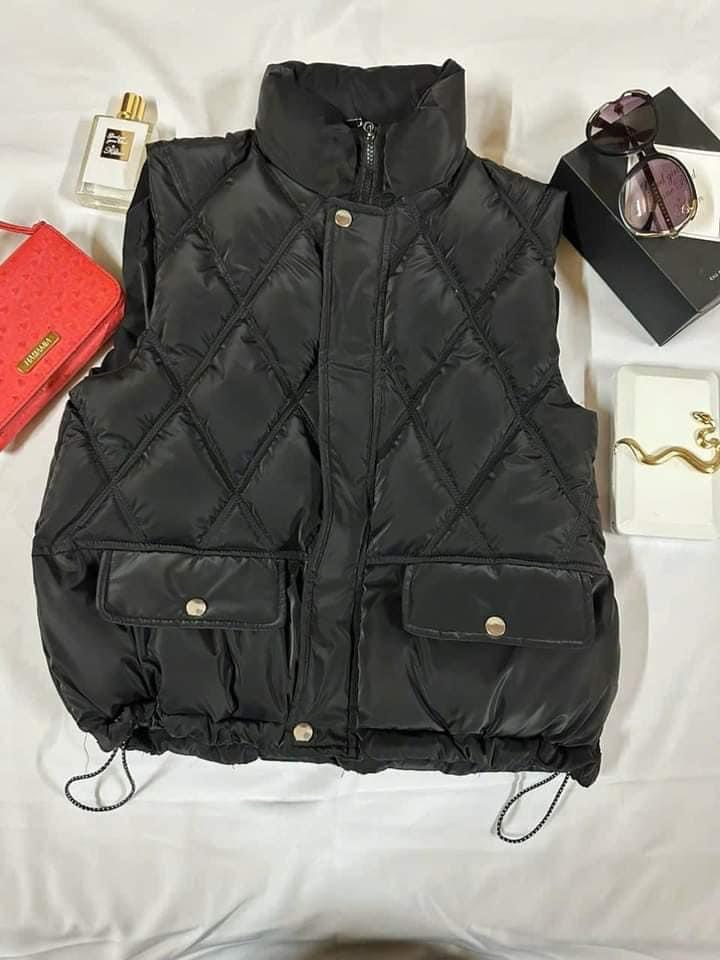 Áo Phao Gile Quả Trám, Áo Phao Sát Nách Phong Cách Hàn Quốc