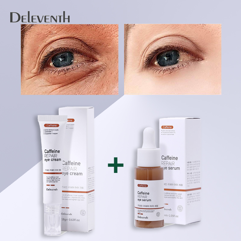 Set DELEVENTH Caffeine Kem dưỡng mắt và Serum dưỡng mắt Giảm Thâm Quầng Mắt