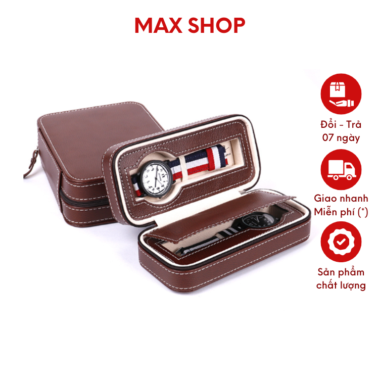 Hộp Đựng Đồng Hồ Bọc Da 2 Ngăn Du Lịch Phong Cách Doanh Nhân