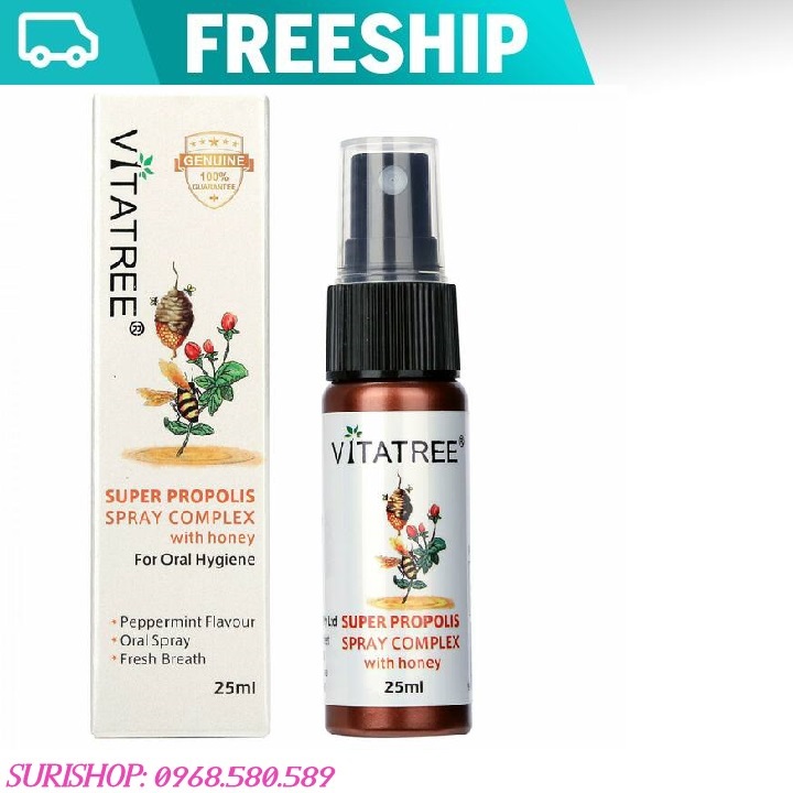 Chai xịt keo ong Vitatree Úc- 25ml