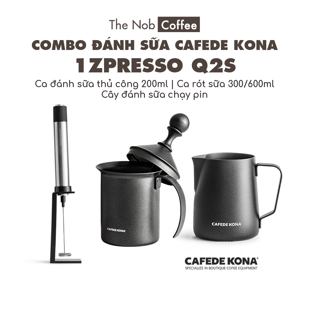 Combo đánh bọt sữa và rót sữa pha Cappuccino và Latte