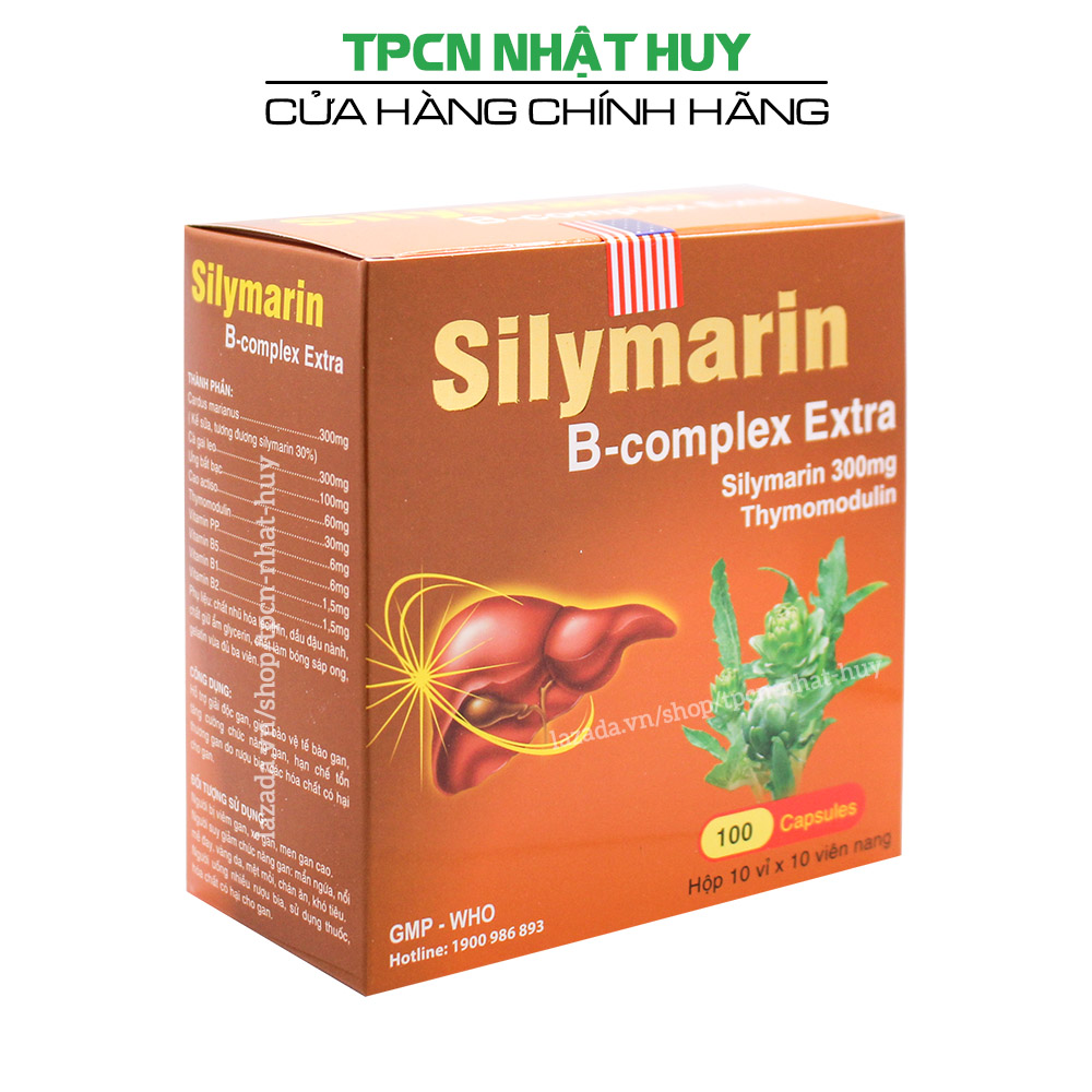 Viên uống bổ gan Silymarin B Complex Extra thảo dược hỗ trợ giải độc gan