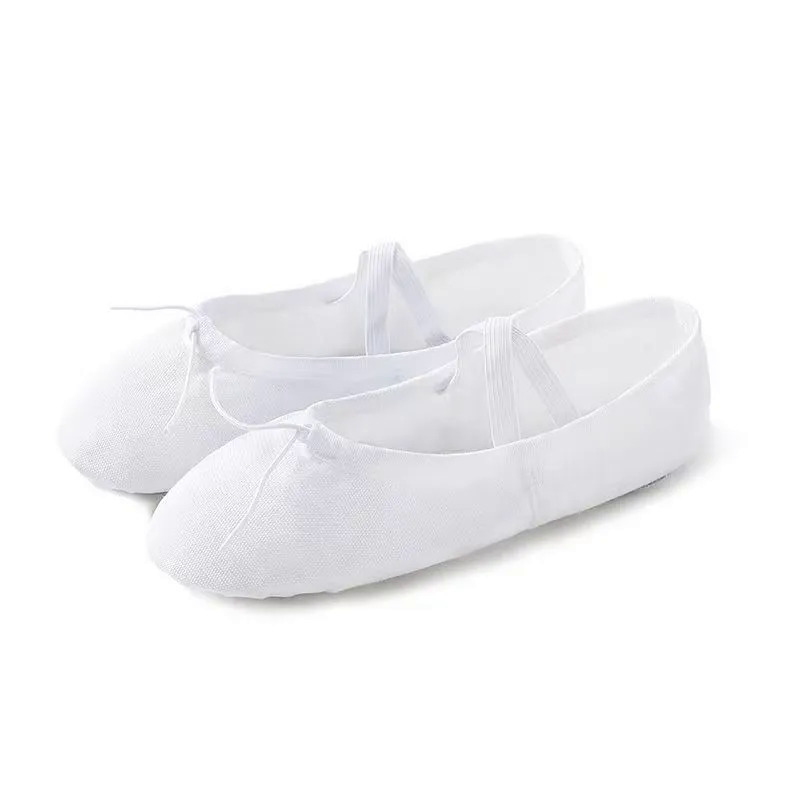 EU22-45 da đầu Yoga Dép giáo viên phòng tập thể dục trong nhà tập thể dục vải trắng Giày khiêu vũ màu đen cho trẻ em gái người phụ nữ