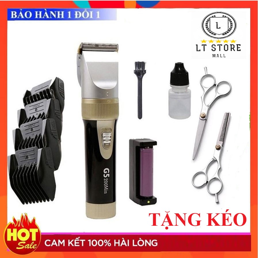 Tông Đơ Cắt Tóc Nhật Bản Lưỡi Thép Kato G5 (CÓ PIN SƠ CUA) TẶNG Bộ Kéo Cắt Tỉa