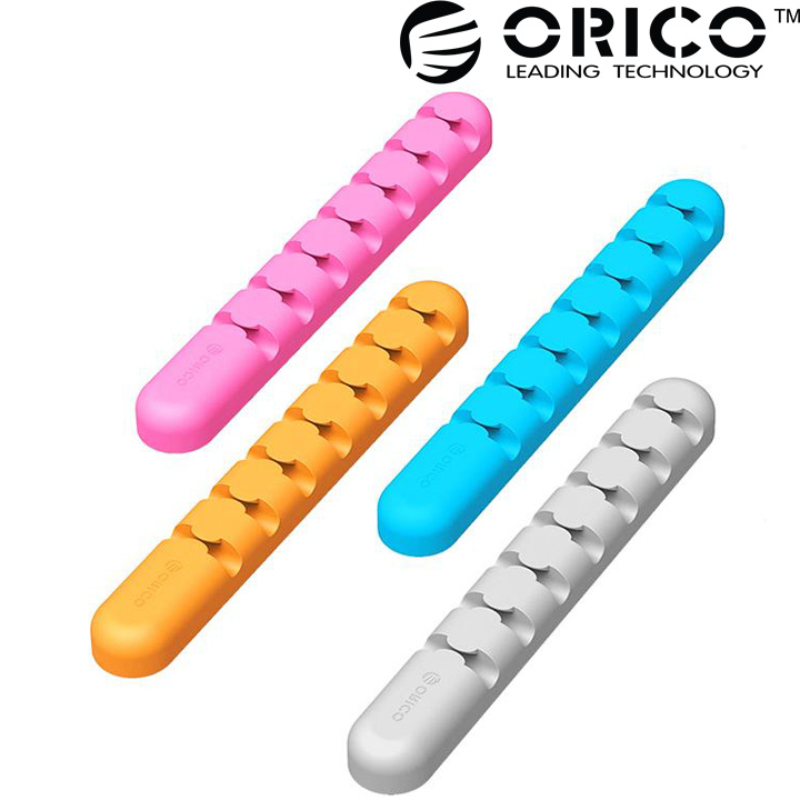 Thanh dán orico 7 khe cố định dây cáp - pk49