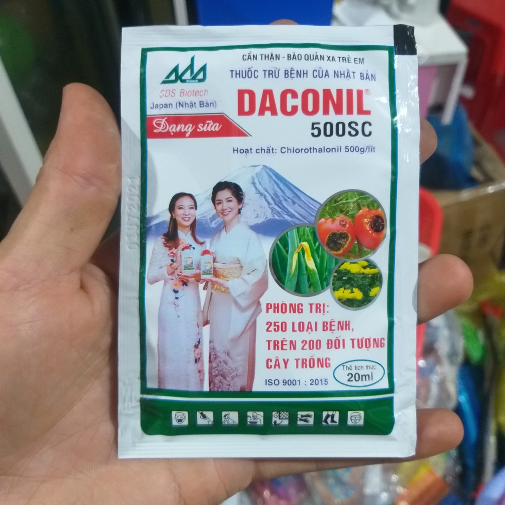 Thuốc trừ bệnh hoa hồng daconil 500sc gói 20ml