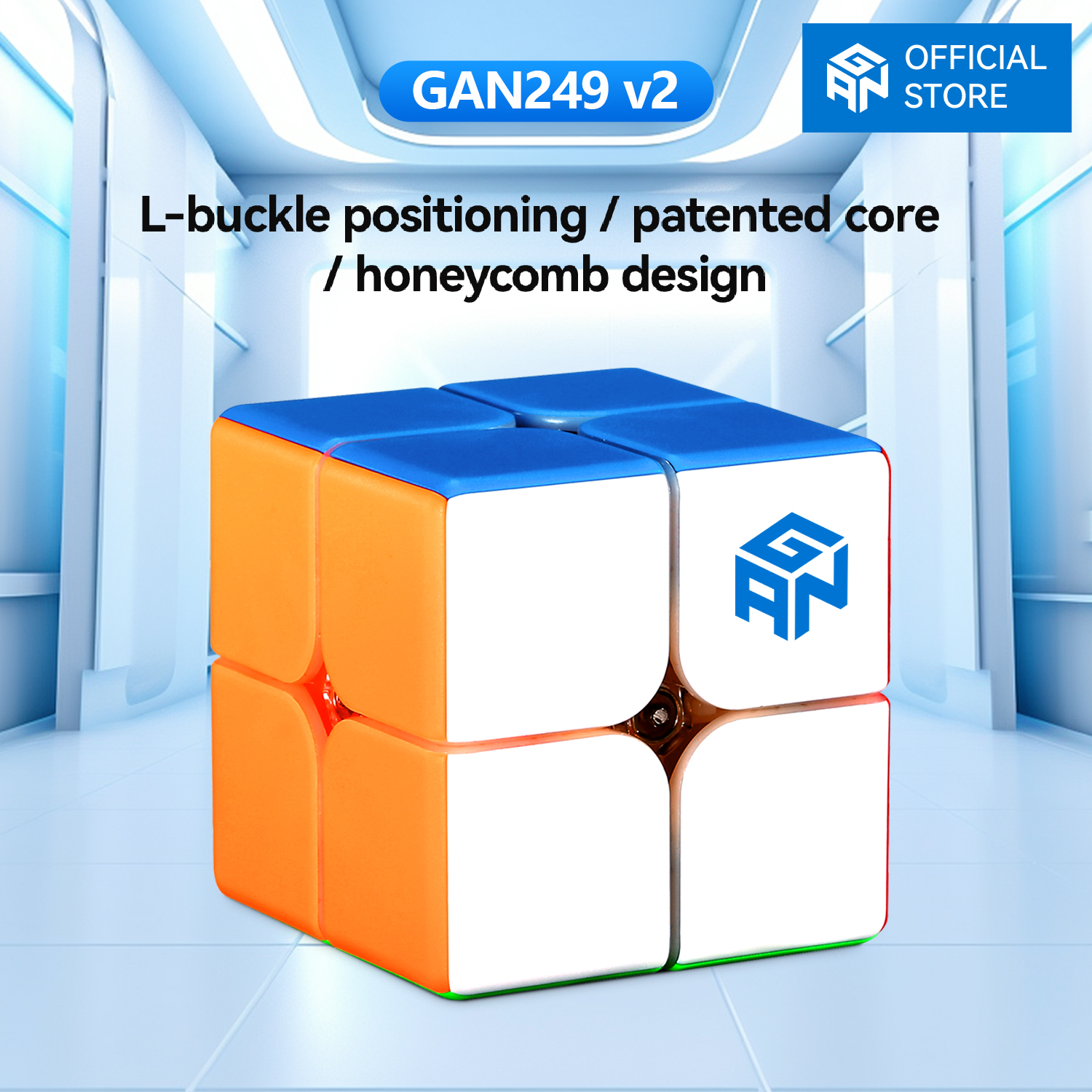 [GAN Official Store]GAN 249 V2 Khối lập phương tốc độ 2x2 Khối đồ chơi xếp hình GAN Cube 2x2x2 Khối lập phương 49mm (Không có nhãn dán)