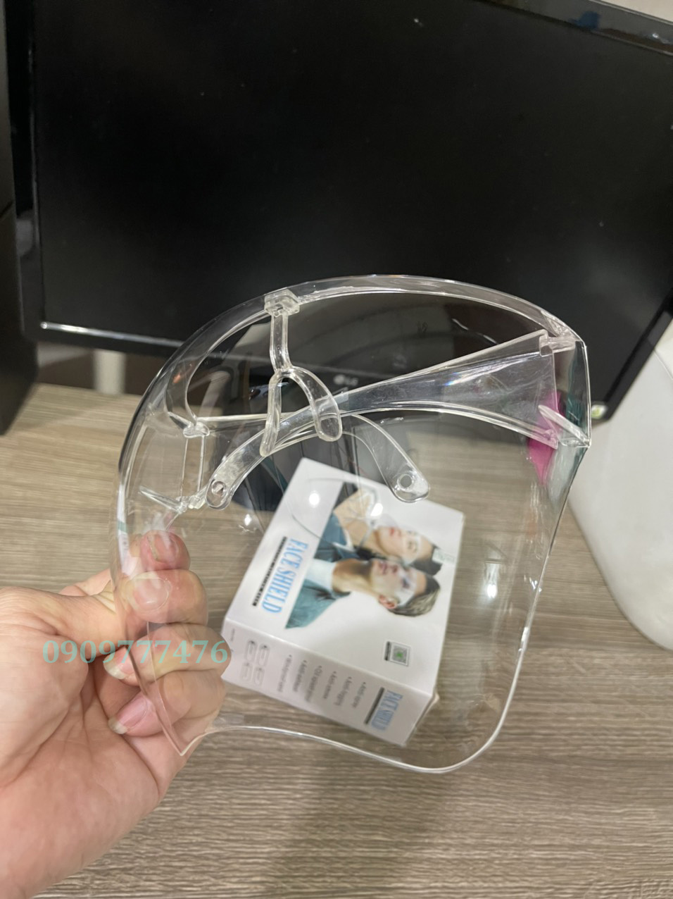 Combo Kính che mặt chống giọt bắn có gọng gương Face SHIELD Người lớn và trẻ em KÈM HỘP CHÍNH HÃNG LOẠI 1 GSR