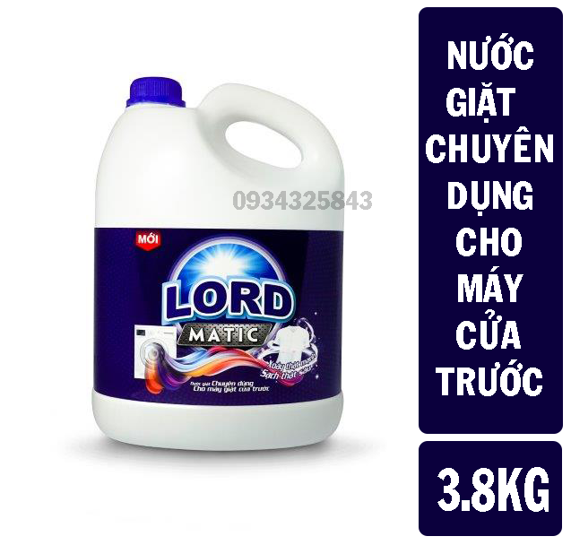 Nước giặt Lord Matic cao cấp 3.8kg - chuyên dụng cho máy lồng ngang