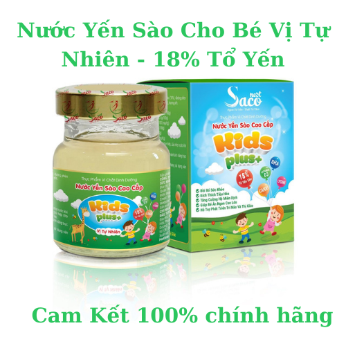18% TỔ YẾN - COMBO 10 HŨ NƯỚC YẾN SÀO CHO TRẺ EM THƯƠNG HIỆU SACONEST -NƯỚC YẾN SÀO KIDS PLUS 18% TỔ YẾN - VỊ TỰ NHIÊN - 70ML/LỌ