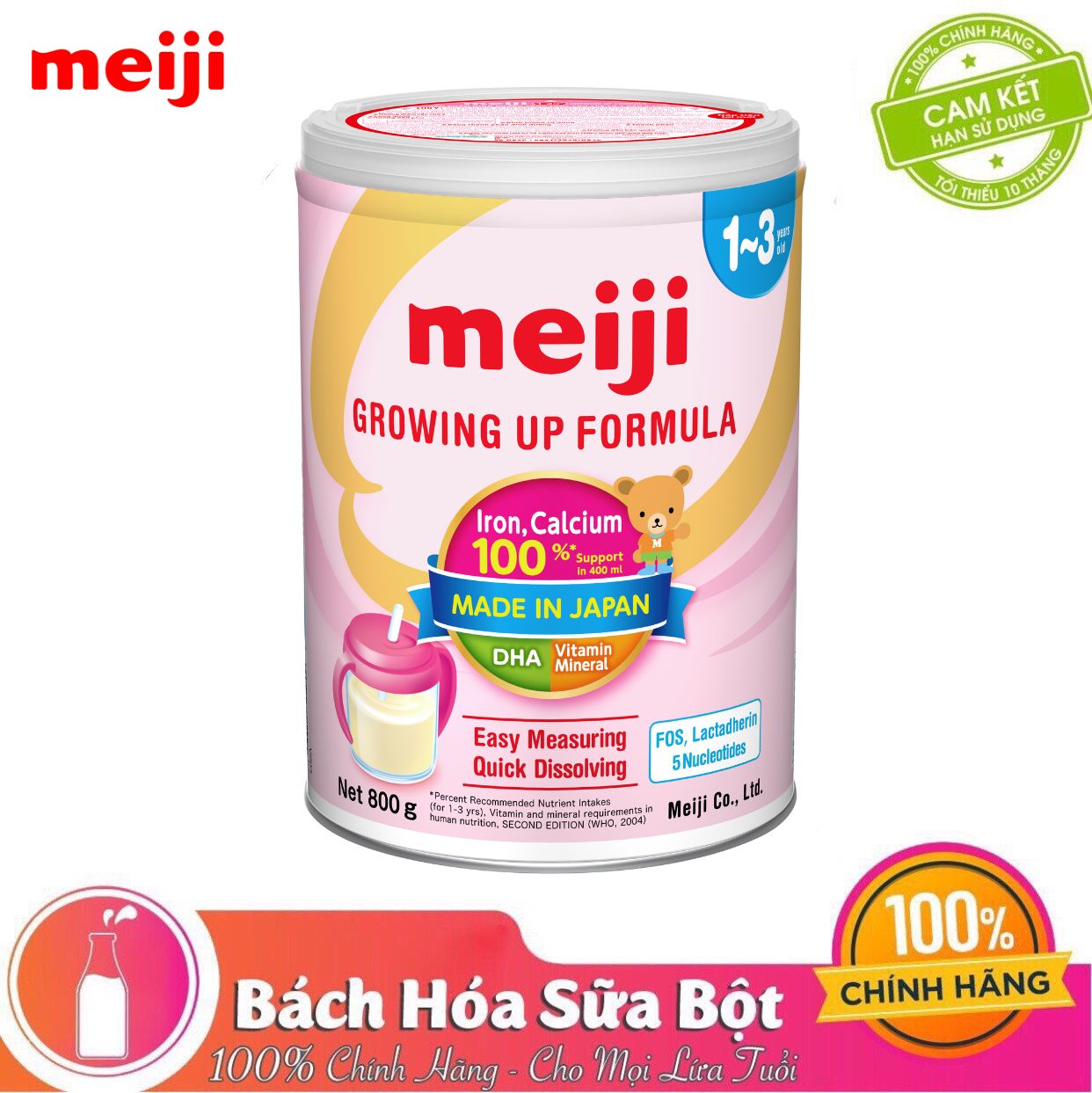Sữa bột meiji 1-3 growing up formula hộp 800g