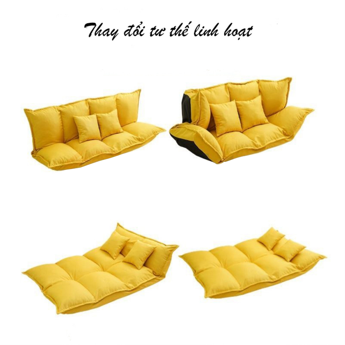 Sofa bệt đa năng biến hình tiện lợi, 5 cấp độ tùy chỉnh.