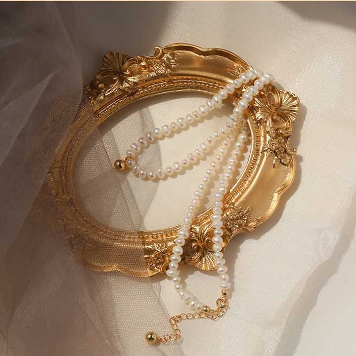 Dây Chuyền, Vòng Cổ, Choker Hạt Châu Bi Vàng Phong Cách Cổ Điển - Vani Store