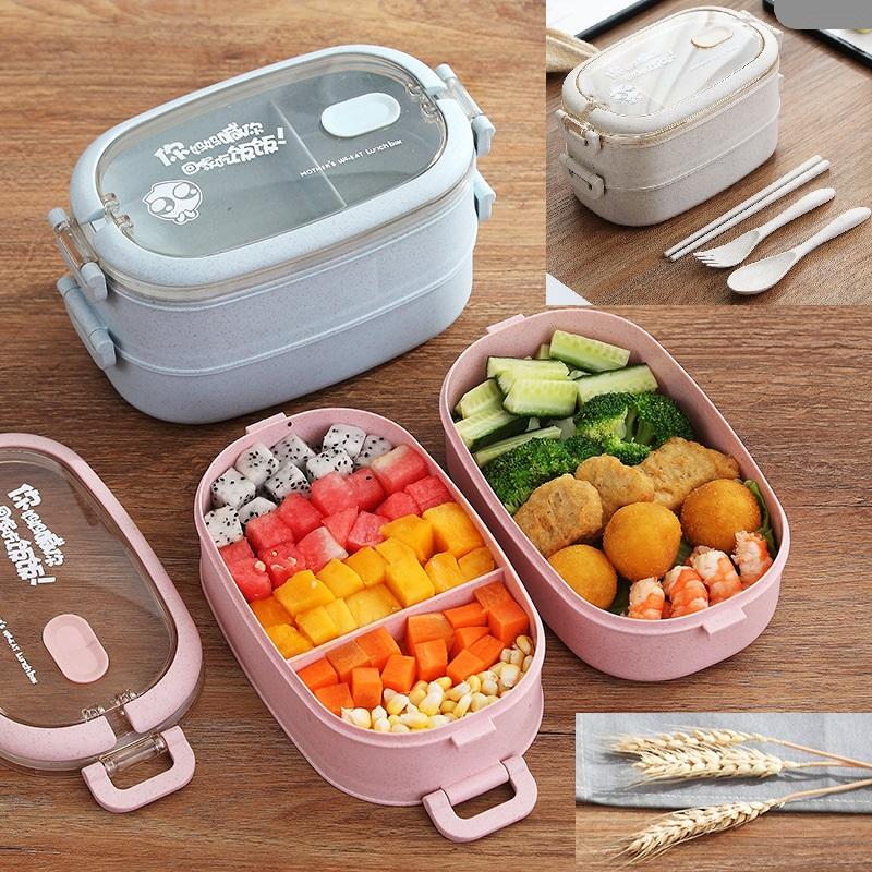 Bộ hộp cơm 2 tầng lua mạch
