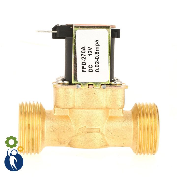 Van điện từ 12v phi 27 thường đóng thân đồng