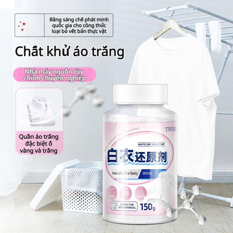 Chất tẩy trắng quần áo màu hiệu quả cao/Tẩy sạch vết bẩn sâu cho mọi loại vải/An toàn cho da nhạy cảm, phù hợp giặt quần áo gia đình